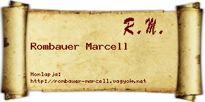 Rombauer Marcell névjegykártya